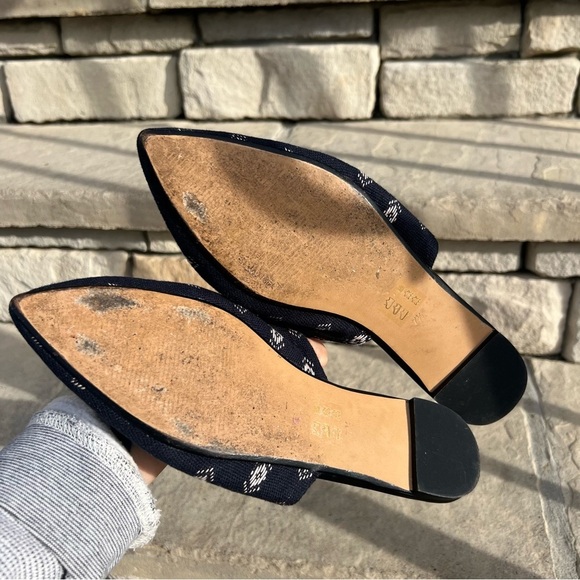 Madewell leather sole textile body pointy toe mule slide on flats Sz 7.5 - Picture 3 of 6